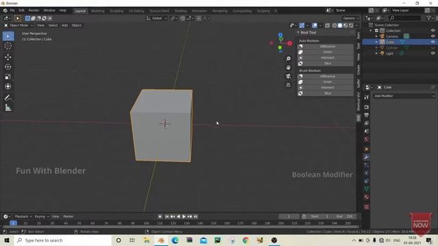 Blender || Boolean Modifier || Bool Tool Tutorial || Beginners || Tamil смотреть онлайн