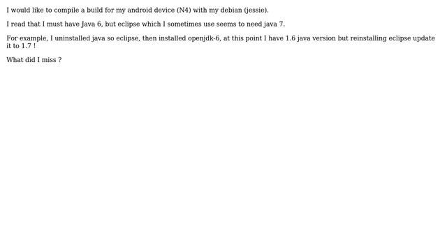 How can I build android on my debian while using eclipse ? (java dependencies problem)? смотреть онлайн