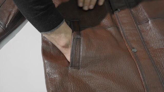 Мужская удлиненная кожаная куртка ST 2689 смотреть онлайн