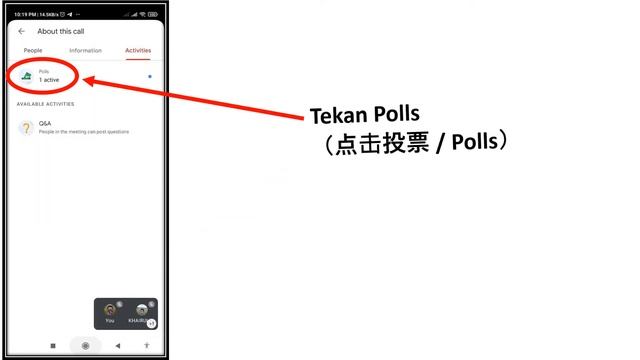 Cara mengundi menggunakan fungsi "POLL" di dalam Google Meet bagi pengguna telefon bimbit. смотреть онлайн