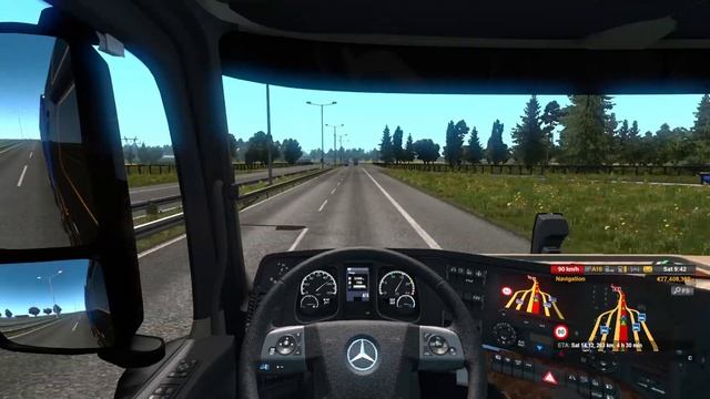 Mercedes -Benz New Actros Gigaspace Szczecin to Lubin Euro Truck Simulator 2 Ets2 1.34 смотреть онлайн