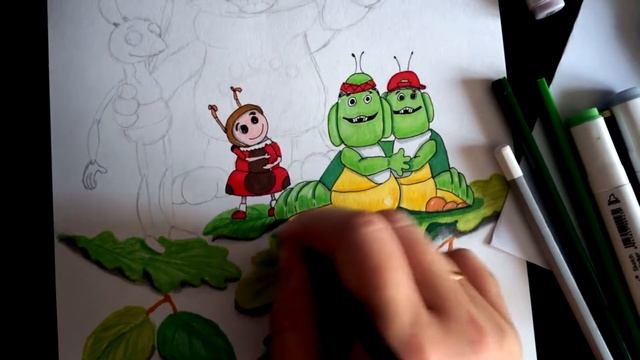 Время рисовать! Рисую ЛУНТИКА и его его друзей | Ускоренное видео смотреть онлайн