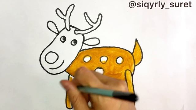Как нарисовать Олень.Бұғының суретін салу.How to draw a Deer. смотреть онлайн