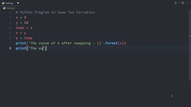 Python Program to Swap Two Variables | Python Examples смотреть онлайн