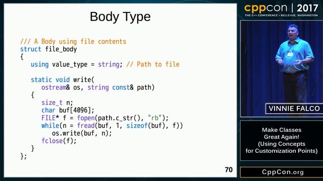 CppCon 2017: Vinnie Falco “Make Classes Great Again! (Using Concepts for Customization Points)” смотреть онлайн