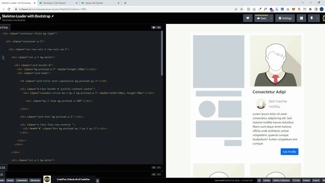 Cargador en Esqueleto Con Bootstrap | Skeleton Loader With Bootstrap смотреть онлайн