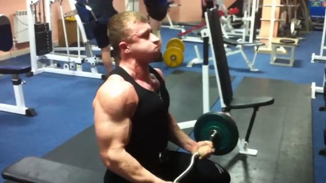 Сгибание со штангой сидя смотреть онлайн