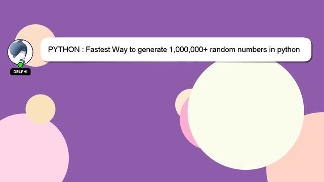 PYTHON : Fastest Way to generate 1,000,000+ random numbers in python смотреть онлайн