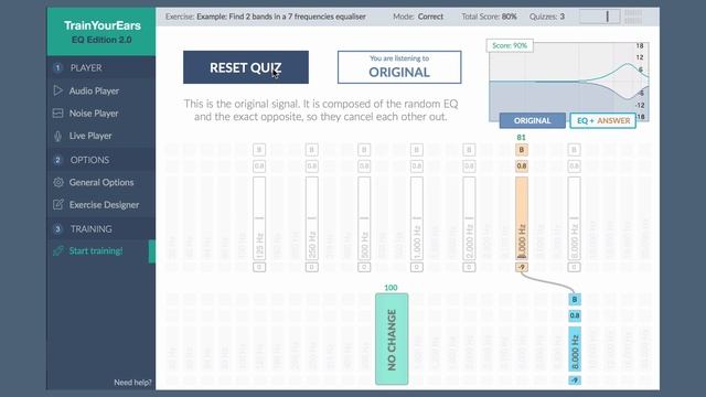 Тренировка слуха: Find 2 bands in a 7 frequencies equaliser смотреть онлайн