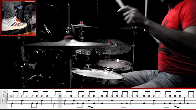Nickelback - How you remind me - Drum Cover (with scrolling drum sheet) смотреть онлайн