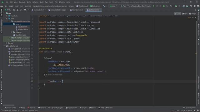 Navigate One Compose To Another And Pass Argument With Jetpack Compose in Android Studio смотреть онлайн
