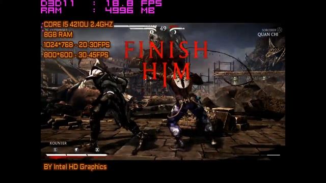 Mortal Kombat XL on Intel HD Graphics 4400 смотреть онлайн