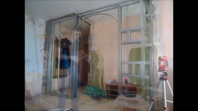 Перегородка из гипсокартона с устройством металлокаркаса.Ремонт квартир Стерлитамак. РемСервис смотреть онлайн