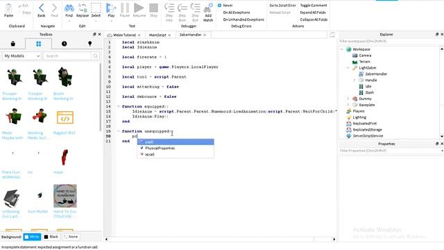 How to make a Melee in Roblox Studio ! смотреть онлайн