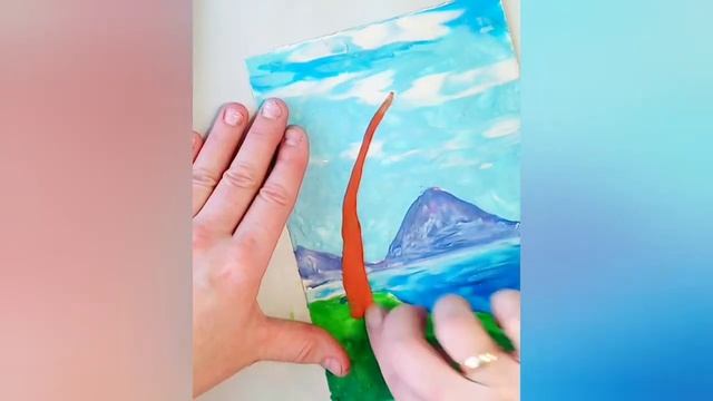 Пластилиновая живопись Цветущая сакура смотреть онлайн