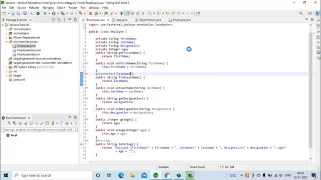 Jackson Library - JsonGetter & JsonSetter Annotations смотреть онлайн