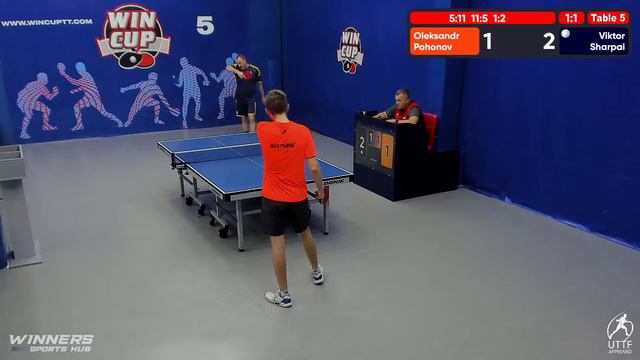10:30 Погонов Александр 3-1 Шарпай Виктор    стол 5  ЮГ-2  05.08.22