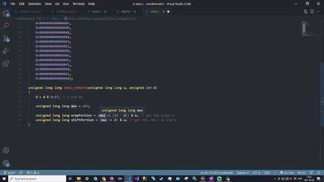 C/C++ Math Library - 19 - Keccak/SHA3 смотреть онлайн