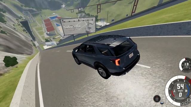 Descendo na rampa com um Ford explorer 2021 no BeamNG.drive смотреть онлайн