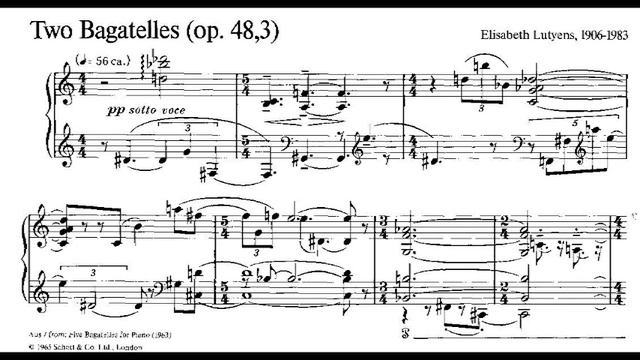 Elisabeth Lutyens - Two Bagatelles for Piano (Score video) смотреть онлайн