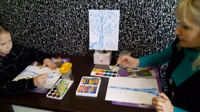 Как нарисовать зимнее дерево смотреть онлайн