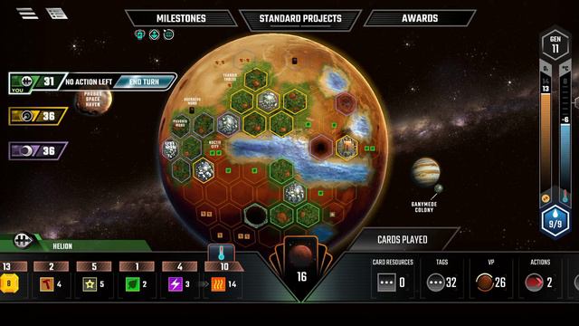 Terraforming Mars, Helion Corporation, Part 2, Покорение Марса