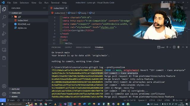 [Curso de Git e GitHub - 2023] Aula 10.2: na prática - Desfazendo alterações com git reset. смотреть онлайн