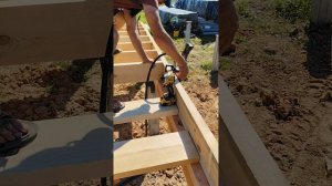 Дом 119м². Установка лаг перекрытия.