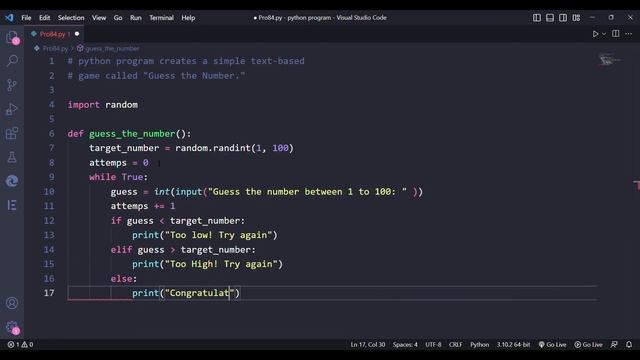 python program creates a simple text-based game "Guess the Number". #viral #ytviral #trend смотреть онлайн
