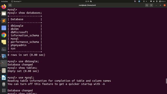 MySql-show tables смотреть онлайн