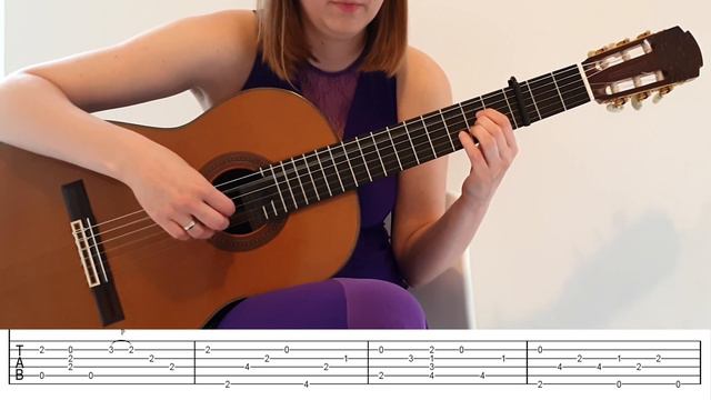 A Whole New World Fingerstyle Guitar Tutorial with Tabs on screen - from Aladdin смотреть онлайн
