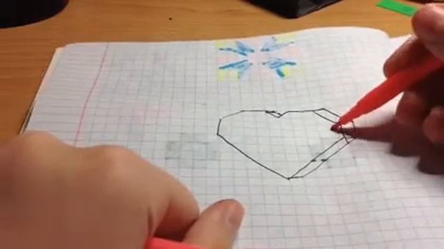 Рисуем 3D сердечко по клеточкам смотреть онлайн