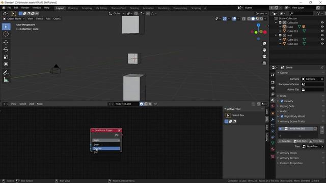 collision detection in armory 3d node tutorial смотреть онлайн