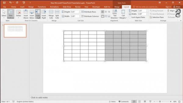 How to add Row and Columns in PowerPoint Table
