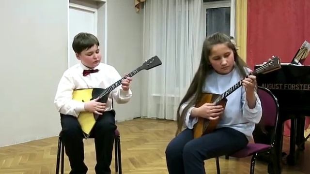 Любимый "Танец утят", с хореографией в финале, мы еще не наблюдали. (Балалайка , дуэт,3 класс). смотреть онлайн