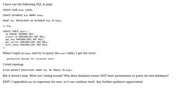 Permission denied for relation ＜table＞ смотреть онлайн