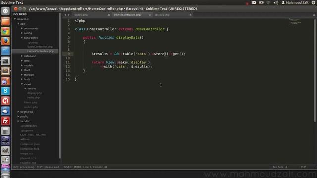 8 - Laravel 4.1: Database interactions & the Query Builder | التعامل مع قاعدة البيانات смотреть онлайн