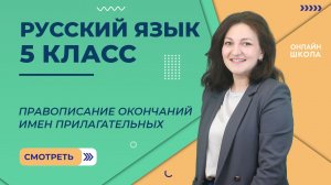 Правописание окончаний имен прилагательных. Видеоурок 67. Русский язык 5 класс