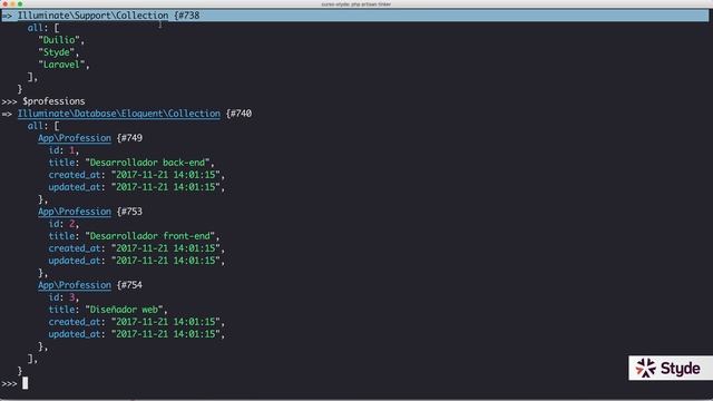 Usando Eloquent ORM de forma interactiva con Tinker смотреть онлайн