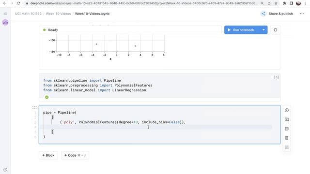 Using a Pipeline for polynomial regression смотреть онлайн