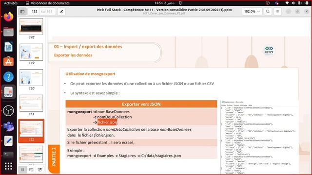 MongoDb (Vidéo 25): Exporter les données vers json ou csv смотреть онлайн
