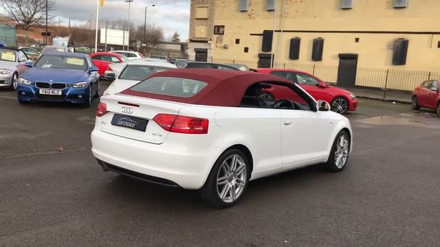 Audi A3 Cabriolet 1.6 TDI S Line 2dr convertible white red roof смотреть онлайн