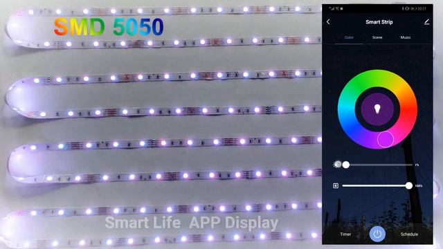 WiFi LED Strip Light For Room, Smart Life APP Control, IR Remote Control LED Strips