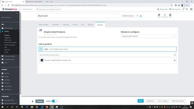 Simple Linked Products - Module for Prestashop 1.7.6 смотреть онлайн