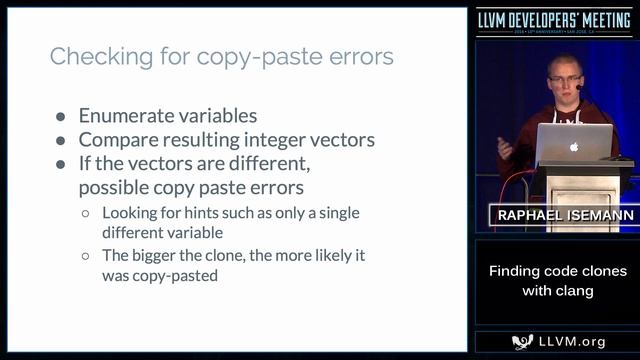 2016 LLVM Developers’ Meeting: R. Isemann “Finding code clones in the AST with clang” смотреть онлайн