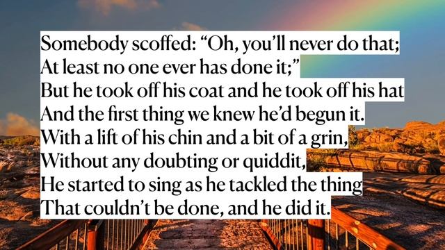 It Couldn’t Be Done by Edgar Albert Guest (read by Ben W Smith) смотреть онлайн