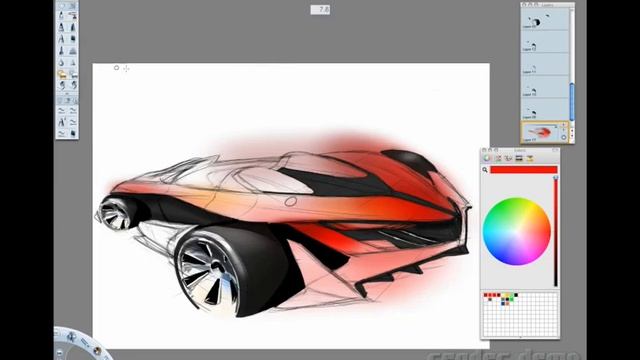 Digital Car sketch to final rendering смотреть онлайн