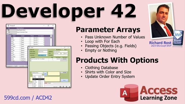 Microsoft Access Developer 42. Parameter Arrays, Products With Options, More! смотреть онлайн
