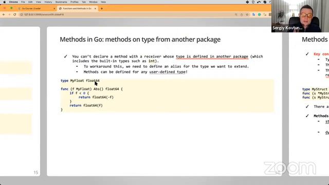 Golang Course - Session 9： Functions and Methods in Go. Introduction to Interfaces - Part 1⧸2 смотреть онлайн