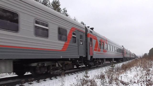 2ТЭ10У-0182 с пассажирским поездом Нижневартовск - Оренбург смотреть онлайн